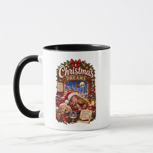 Mug Rêves de Noël – Petit déjeuner de Noël cosy  (Gauche)