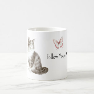 Mug Rêves de papillon rose de chat