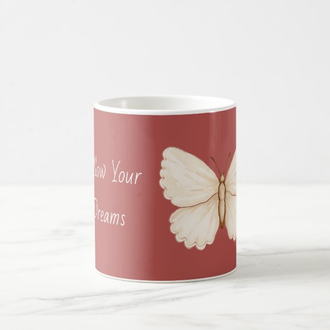 Mug Rêves de papillon rouge blanc (Centre)