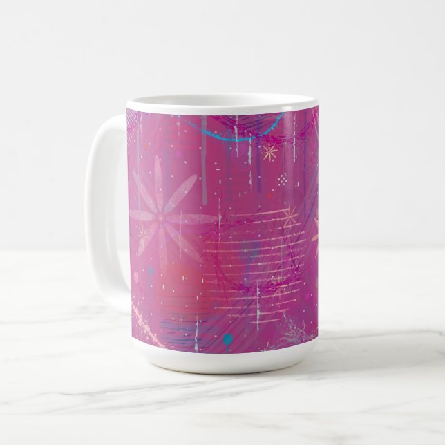Mug Rêves roses abstraits  (Devant gauche)