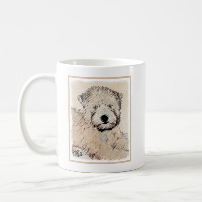 Mug Revêtu doux Roue Peinture Terrier Art original (Gauche)