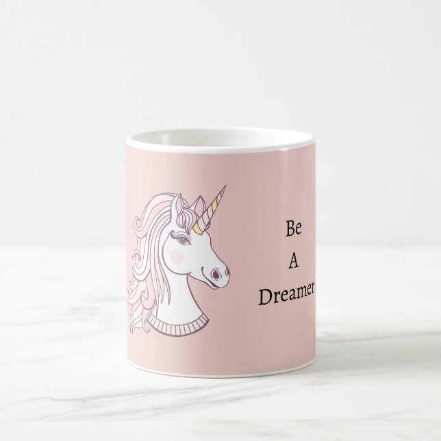 Mug Rêveur Licorne Blanc Rose (Centre)