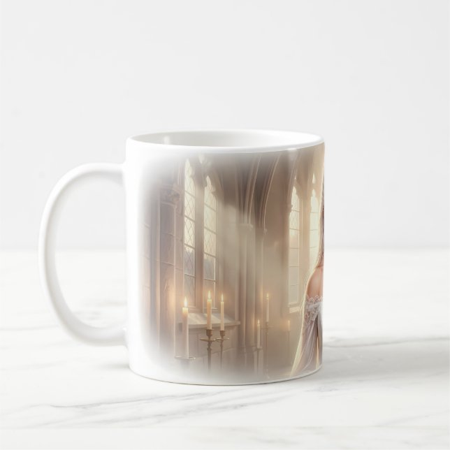 Mug Rêveuse Mariée Lumière de Cathédrale et Grâce  (Gauche)