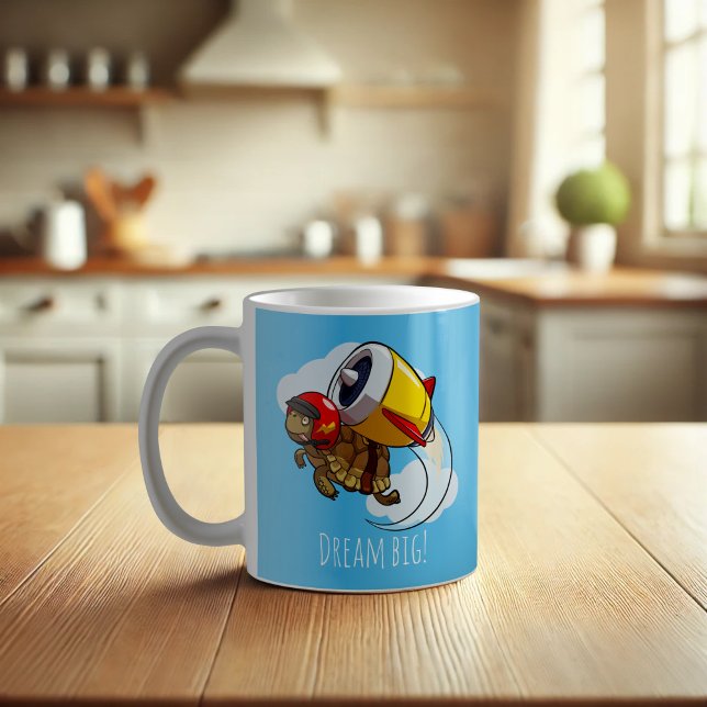 Mug Rêvez Gros ! Carton de tortue dynamique (Créateur téléchargé)