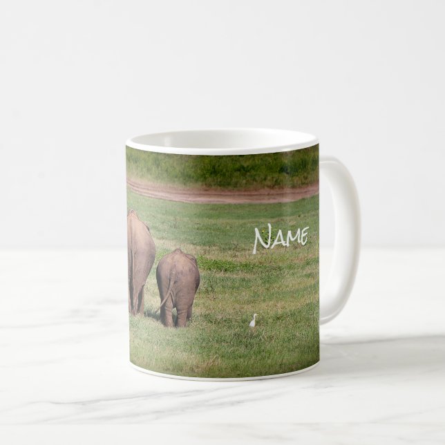 Mug Revue des éléphants Miroir Musique personnalisée (Devant droit)