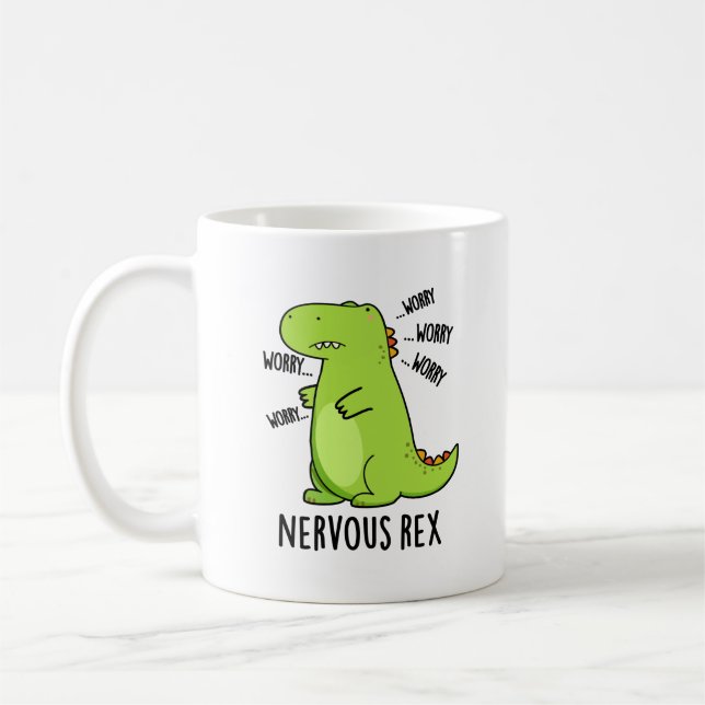 Mug Rex Nerveux Dinosaure Dinosaure TRex Pun (Gauche)