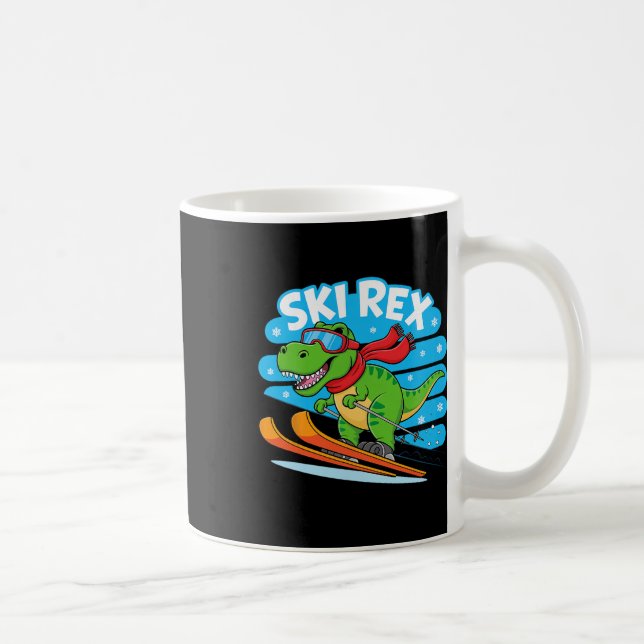 Mug Rex Ski Drôle De Ski Dinosaure Conception De Sport (Droite)