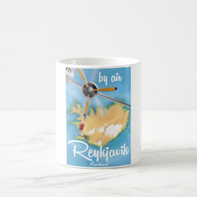 Mug Reykjavik, affiche de voyage en Islande (Centre)