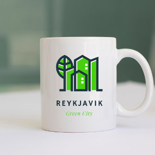 Mug Reykjavik Islande Ville verte durable