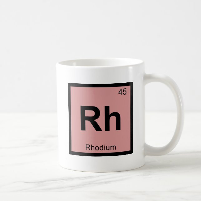 Mug Rh - Symbole de tableau périodique de la chimie du (Droite)