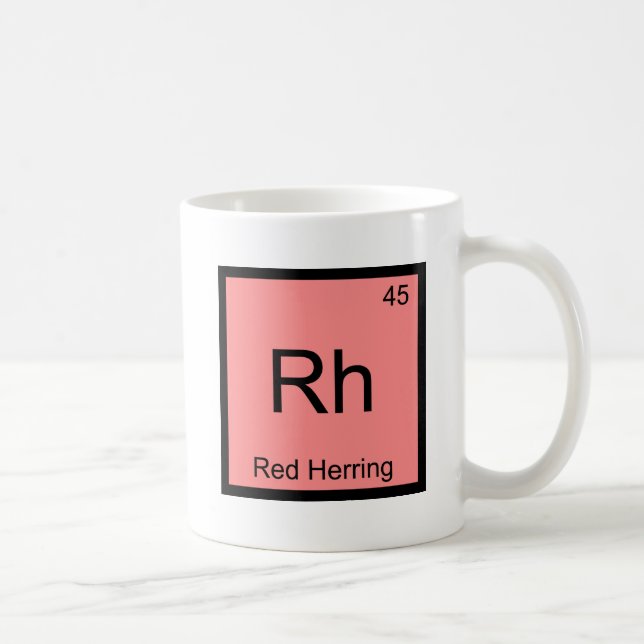 Mug Rh - Symbole d'élément de chimie Hareng rouge drôl (Droite)