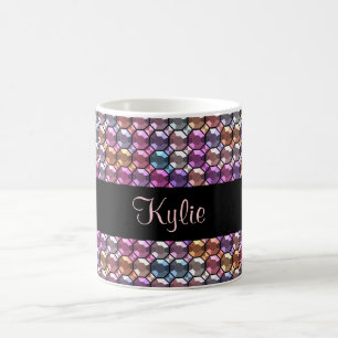 Mug Rhinestone coloré avec nom personnalisé