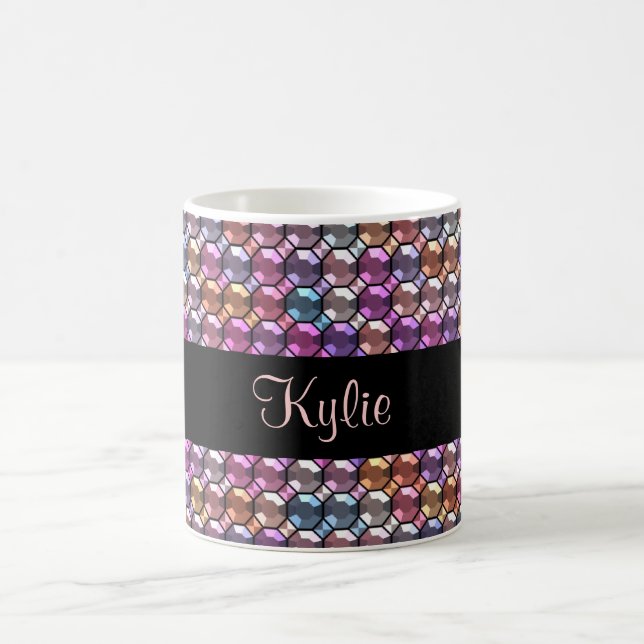 Mug Rhinestone coloré avec nom personnalisé (Centre)