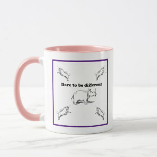 Mug Rhino Parmi les licornes Oser être un autre dessin