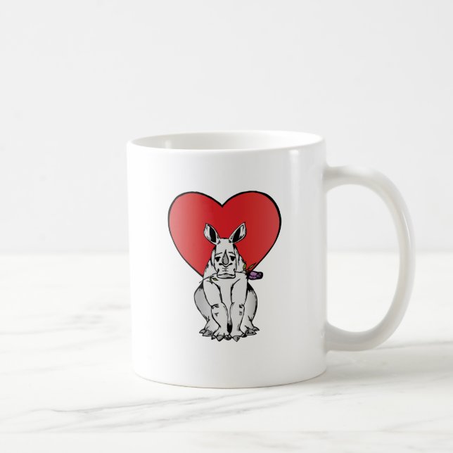 Mug Rhinocéros avec le coeur de Saint-Valentin (Droite)