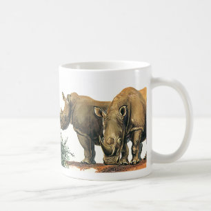 Mug Rhinocéros ou rhinocéros vintage, animaux sauvages