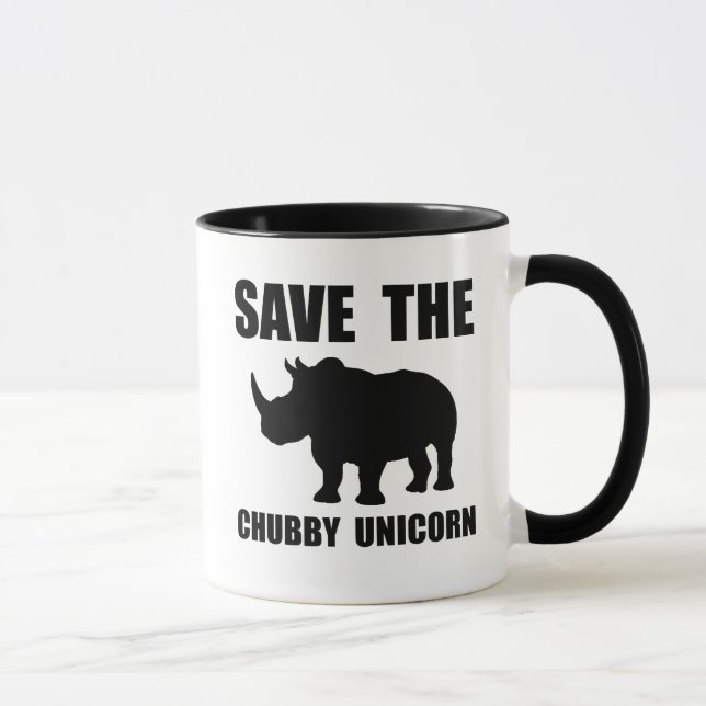 Mug Rhinocéros potelé de licorne (Droite)