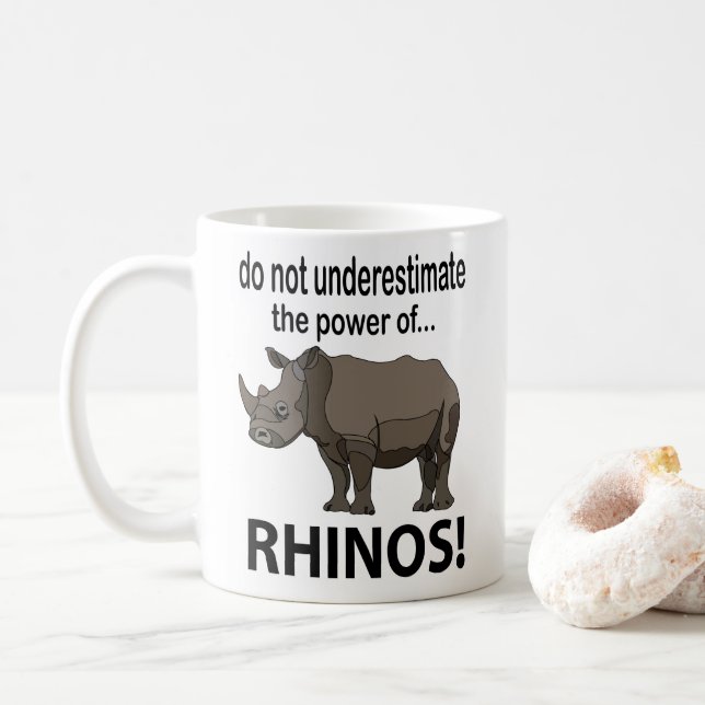 Mug Rhinos Animal Drôle Rhinos (Avec donut)