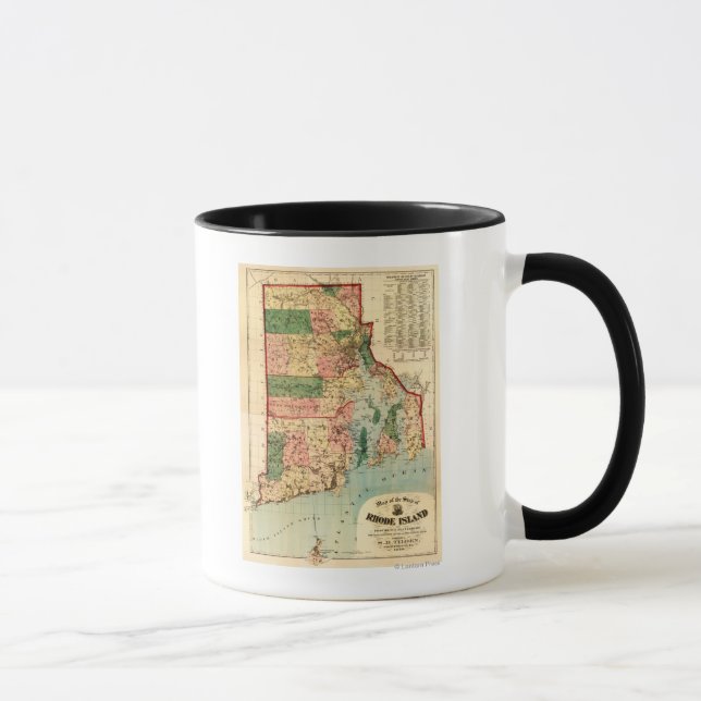 Mug Rhode IslandCarte panoramiqueRhode Island (Droite)