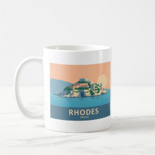 Mug Rhodes Grèce Pastel Travel - Vieille Ville Médiéva