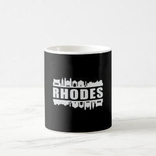Mug Rhodes Greece City Skyline Cityscape Funny Cadeau