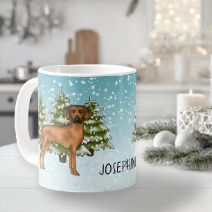 Mug Rhodesian Ridgeback du nom de Neige Forêt d'Hiver