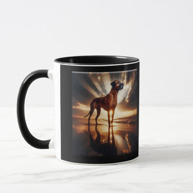 Mug Rhodesian Ridgeback Sunset Beach Majesté  (Gauche)