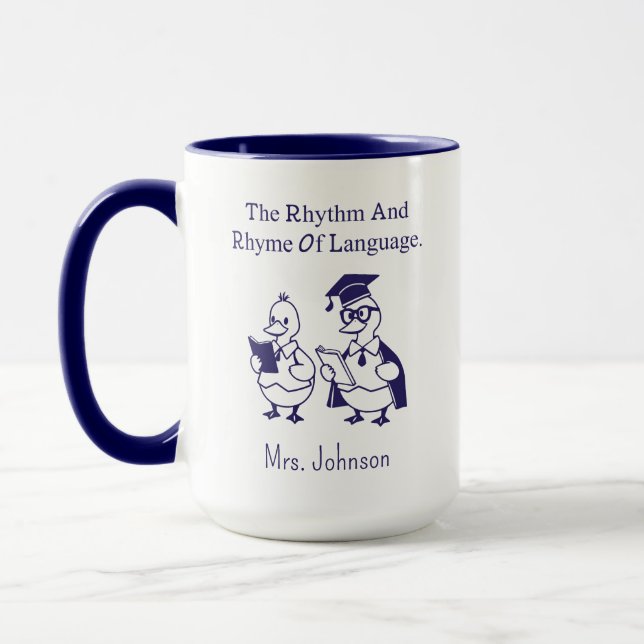 Mug Rhythm & Rhyme Of Language Poetry Lover Design (Gauche)