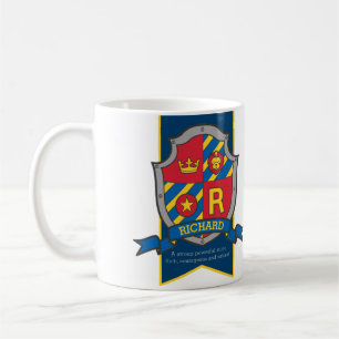 Mug Richard chevalier bouclier rouge nom bleu signifia