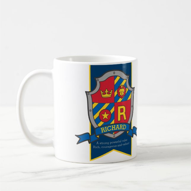 Mug Richard chevalier bouclier rouge nom bleu signifia (Gauche)
