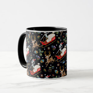 Mug Rick and Morty Christmas Reindeer Sleigh Pattern