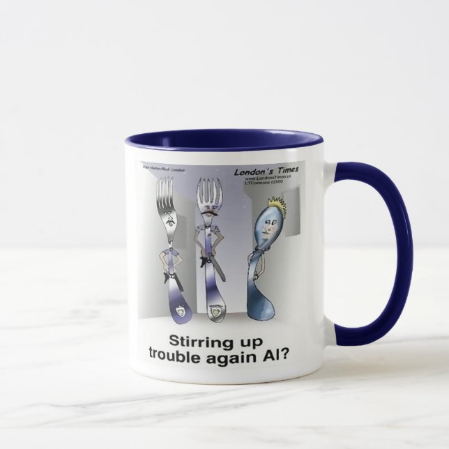 Mug Rick London Ustensiles drôles Police Argentée  (Droite)