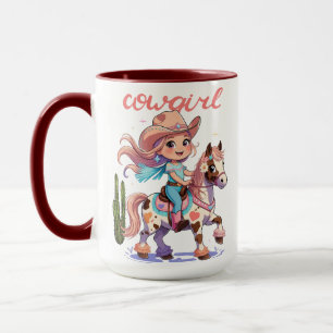 Mug Ride with Joy - Cute Cowgirl sur son cheval tachet