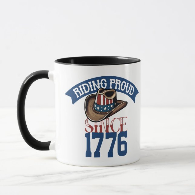 Mug Riding Fier depuis 1776 avec Stars and Stripes (Gauche)
