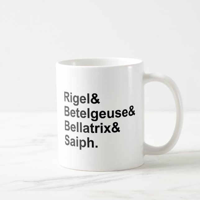 Mug Rigel Betelgeuse Bellatrix | Étoiles d'Orion (Droite)