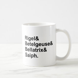 Mug Rigel Bételgeuse Bellatrix Saiph Étoiles d'Orion