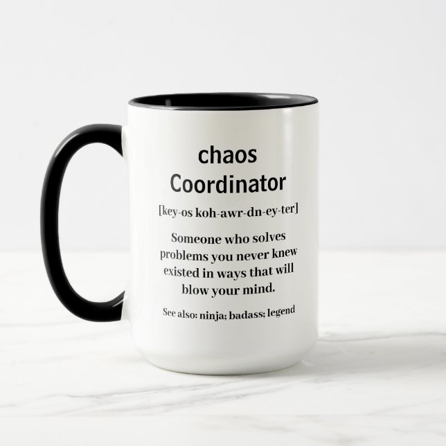 Mug RILEY Chaos Coordinateur Définition Bureau Coworke (Gauche)