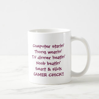 Mug rime de poussin de fille de gamer