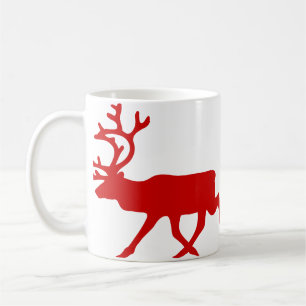 Mug Rindeer rouge / Silhouette caribou