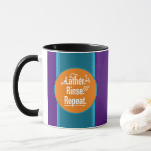 Mug Rinse Lather Répéter Aqua Stripes Orange Spot