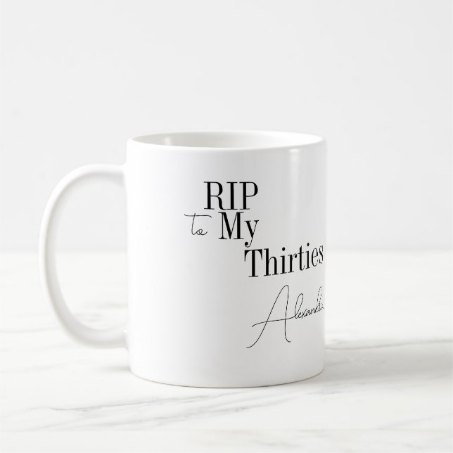 Mug RIP 30 ans 40e Anniversaire Noir et Blanc (Gauche)