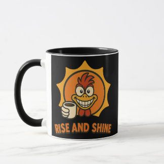 Mug Rise and Shine - Crazy Coffee Rooster Design