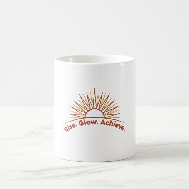 Mug Rise. Glow. Achieve. – Motivational Minimal Design (Centre)
