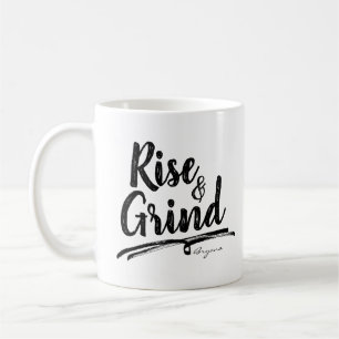 Mug RISE & GRIND Nom personnalisé personnalisé personn