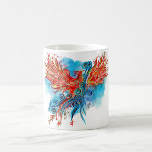 Mug Rise of the Radiant Golden Phoenix Watercolor