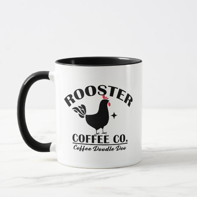 Mug Rise & Shine Funny Rooster Doodle Do Coffee (Gauche)