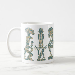 Mug rituel de guerrier tribal d'Afrique Abstraite