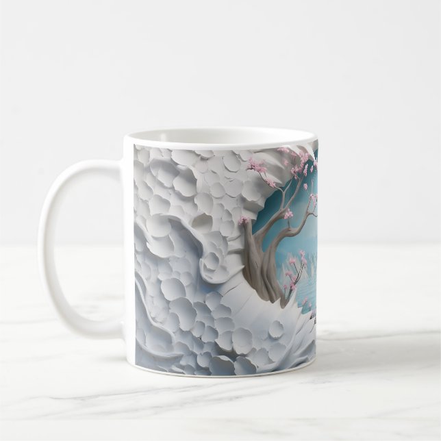 Mug Rivière 3D Winding dans une forêt (Gauche)