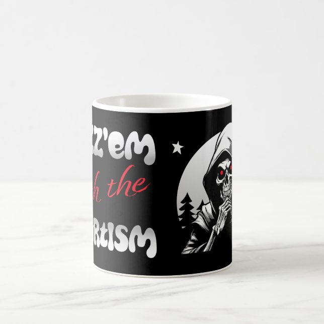 Mug Rizz'em avec le Mortisme (B&W) (Centre)
