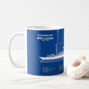 Mug RMS Lusitania - Plan directeur des navires ABD